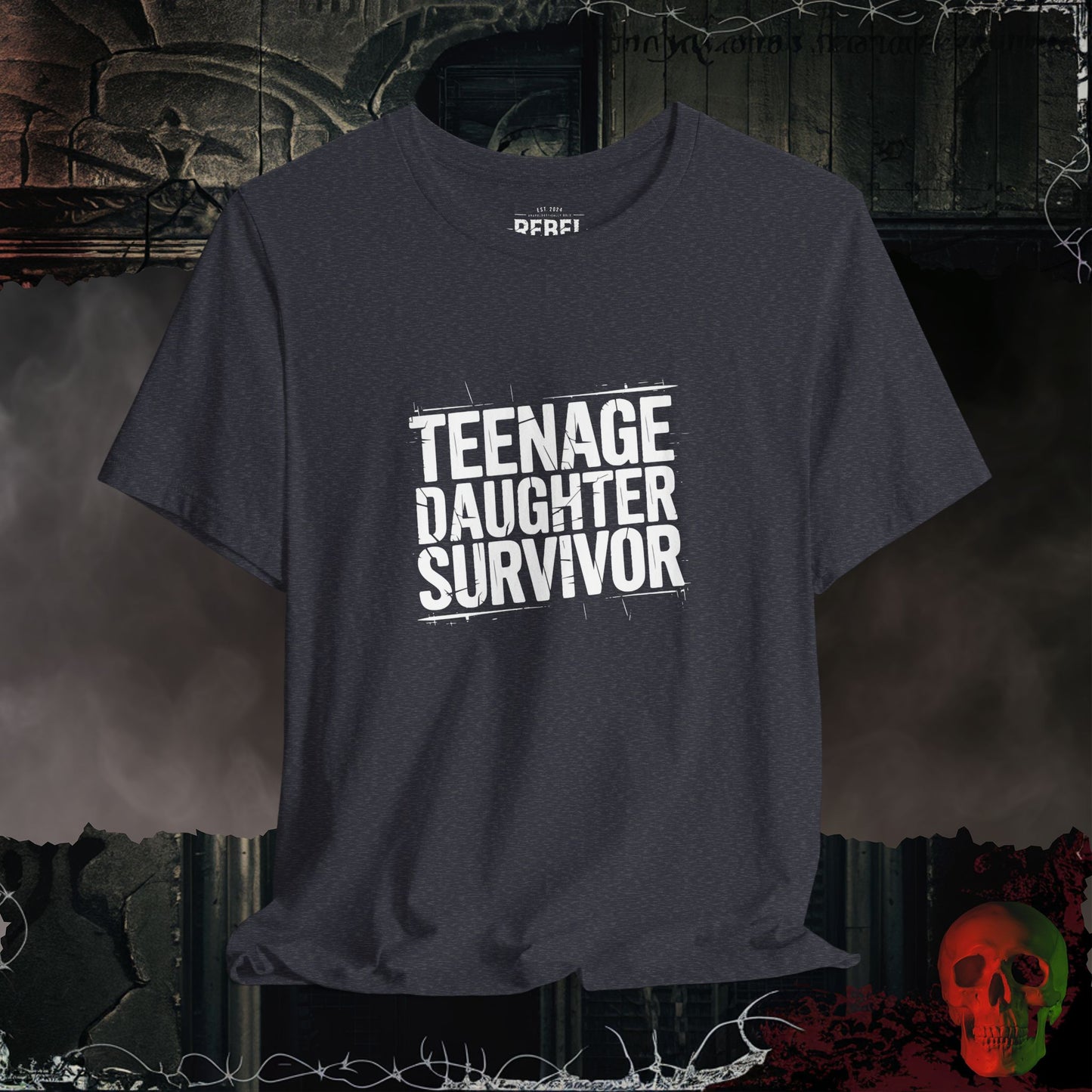 Teenage Daughter Survivor T-Shirt | Funny & Relatable Parent Humor Tee