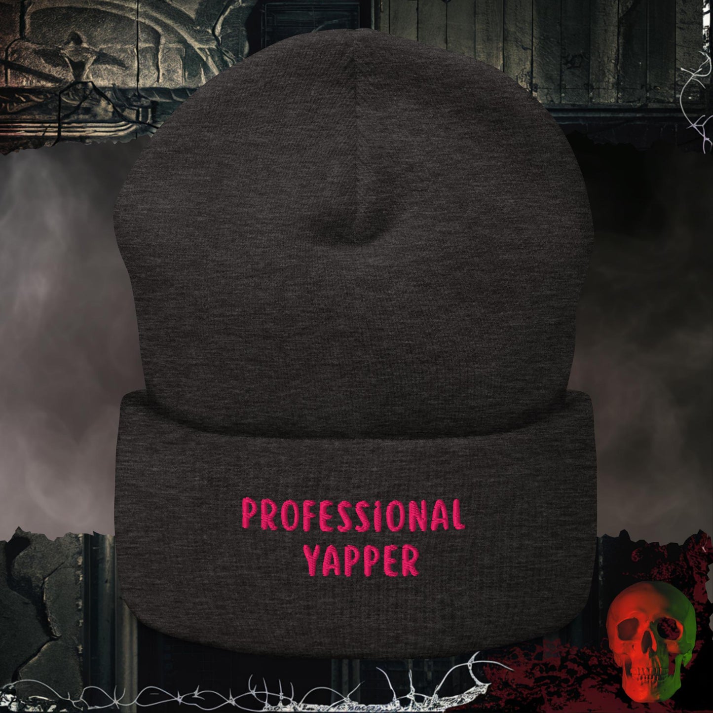 Beanie Dark Grey Professional Yapper Embroidered Beanie
