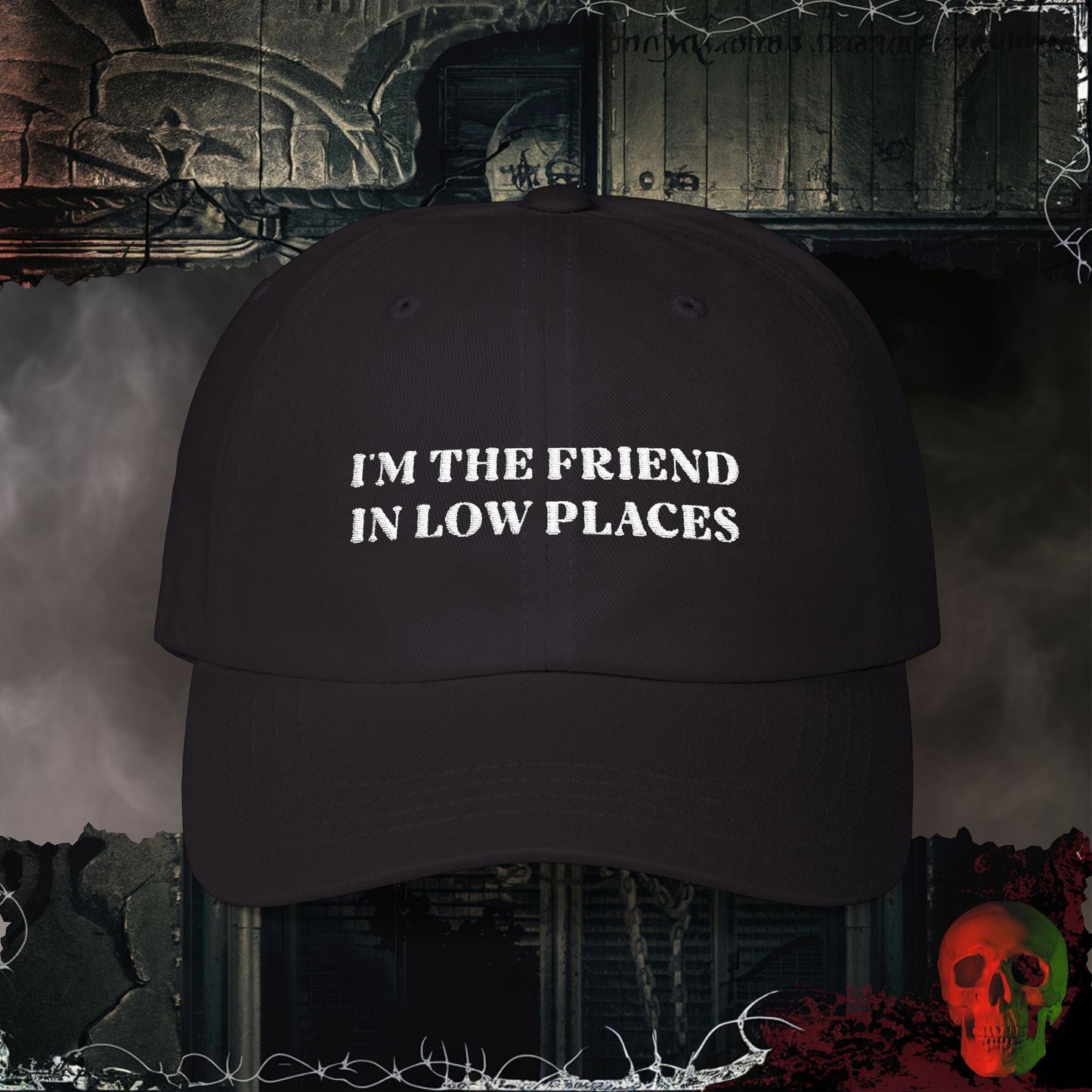 Hats Black / One size Friend in Low Places Embroidered Hat