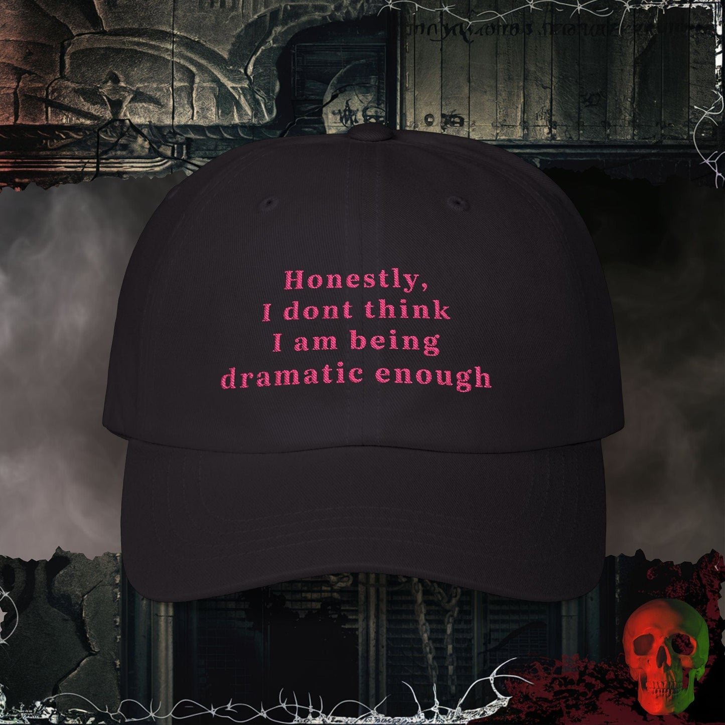 Hats Black / One size So Much Drama Embroidered Hat