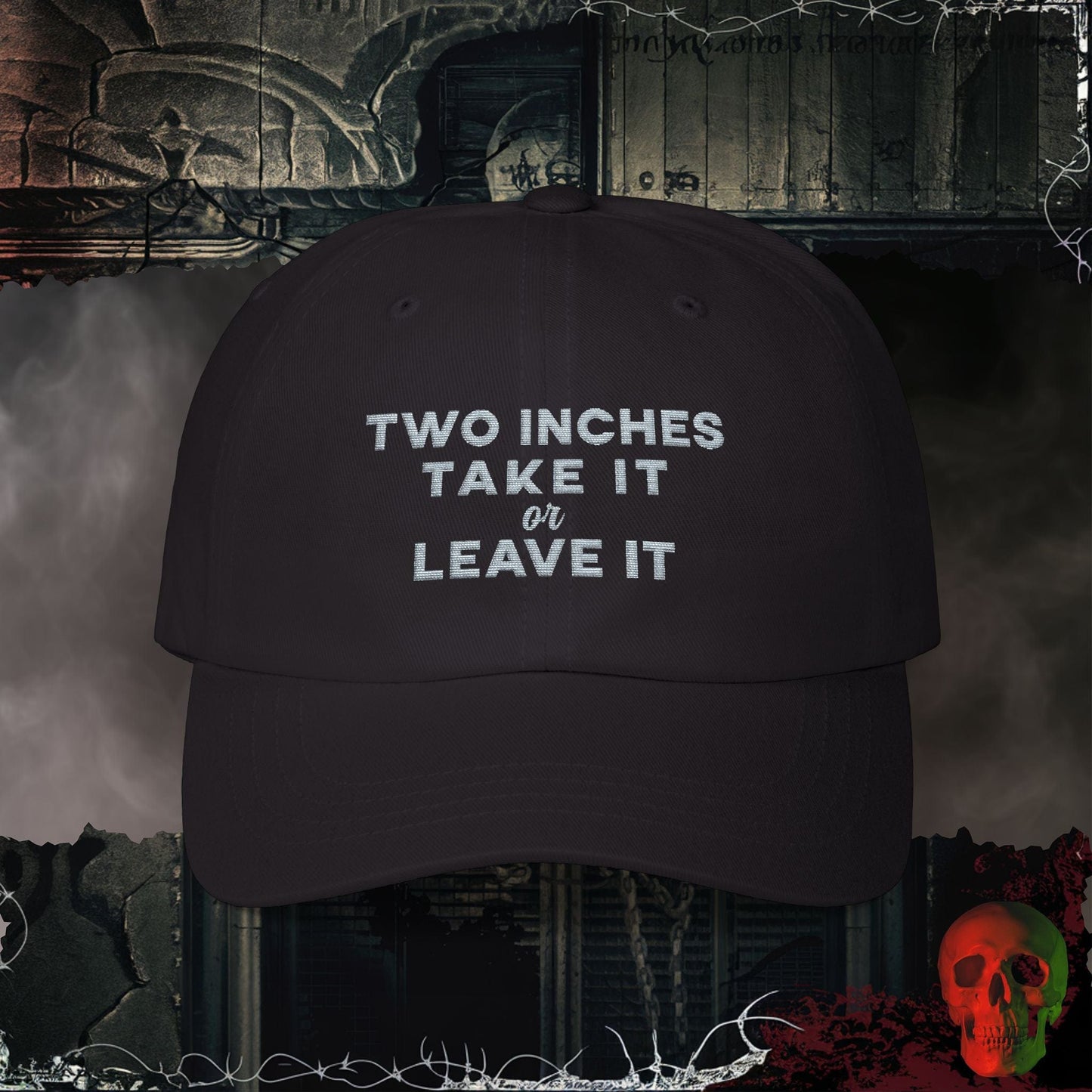 Hats Black / One size Two Inches Embroidered Hat