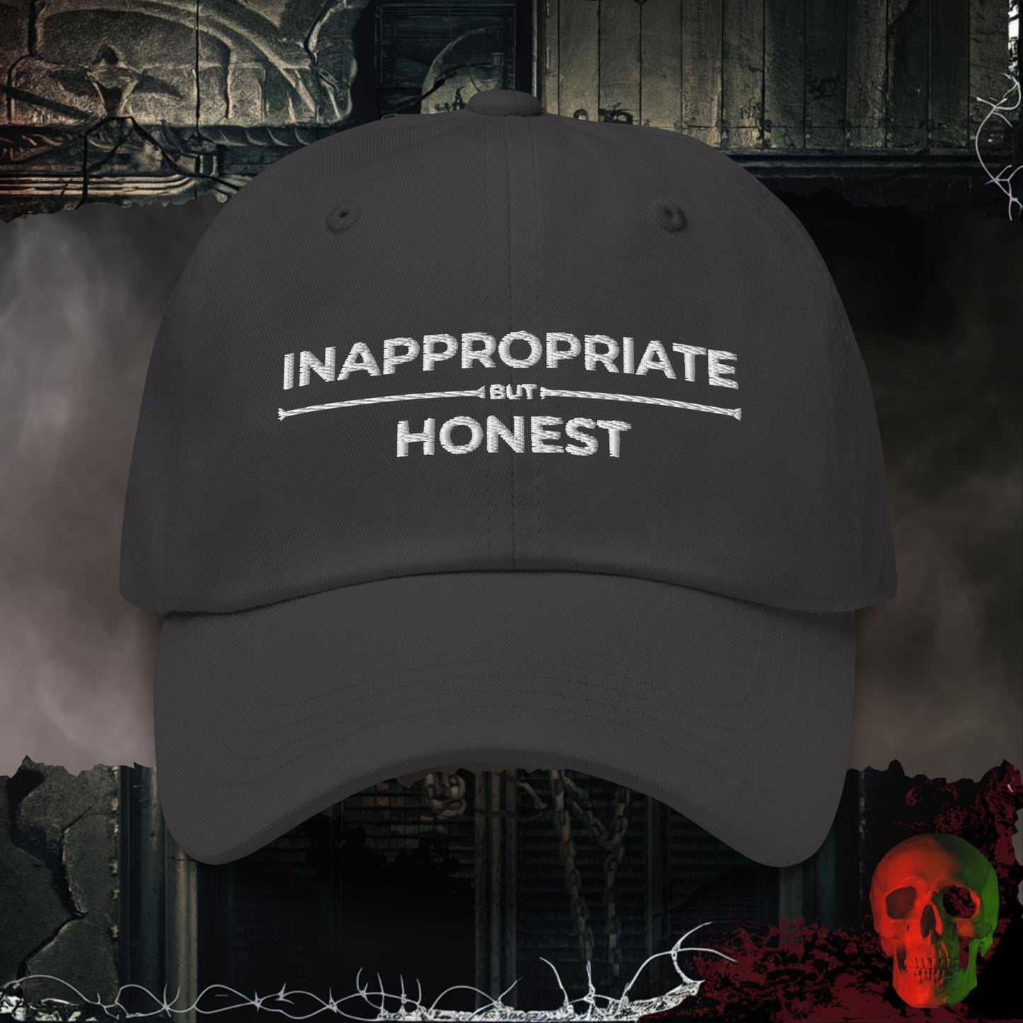 Hats Dark Grey / One size Inappropriate But Honest Embroidered Hat