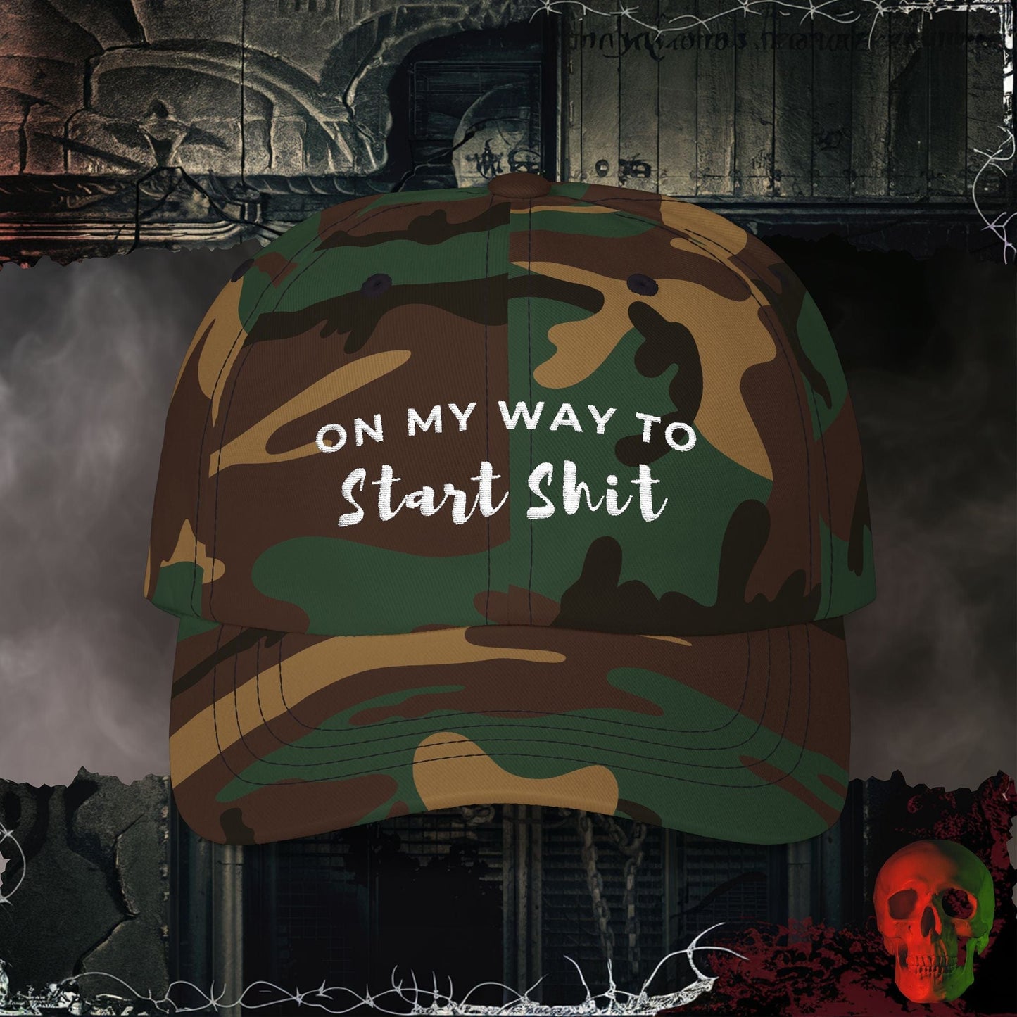 Hats Green Camo / One size Starting Shit Embroidered Hat