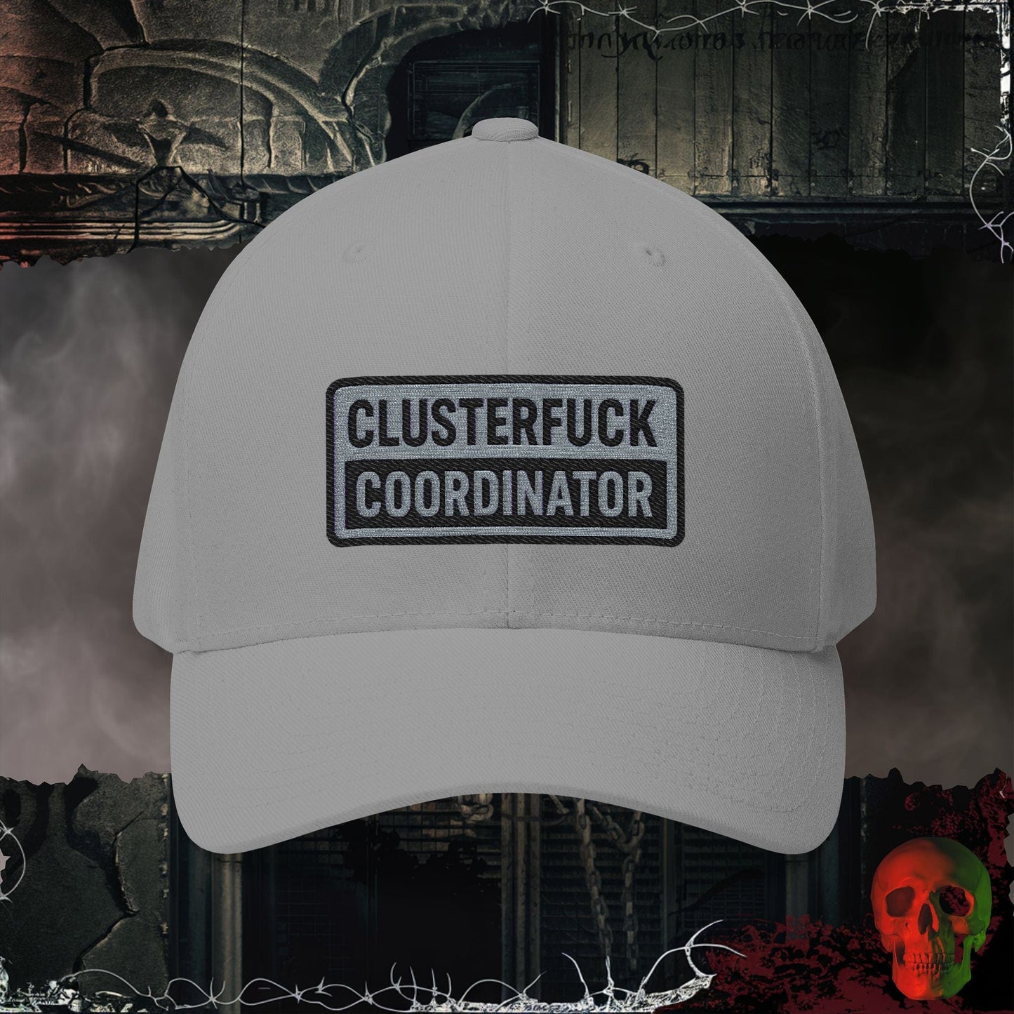 Hats Grey / S/M Clusterf@ck Coordinator Closed Back Embroidered Hat