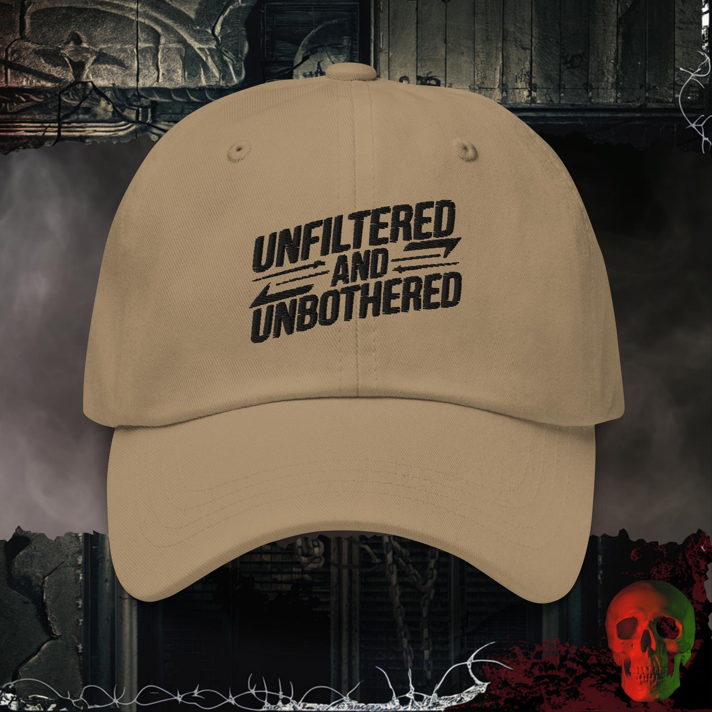 Hats Khaki / One size Unfiltered, Unbothered Embroidered Hat