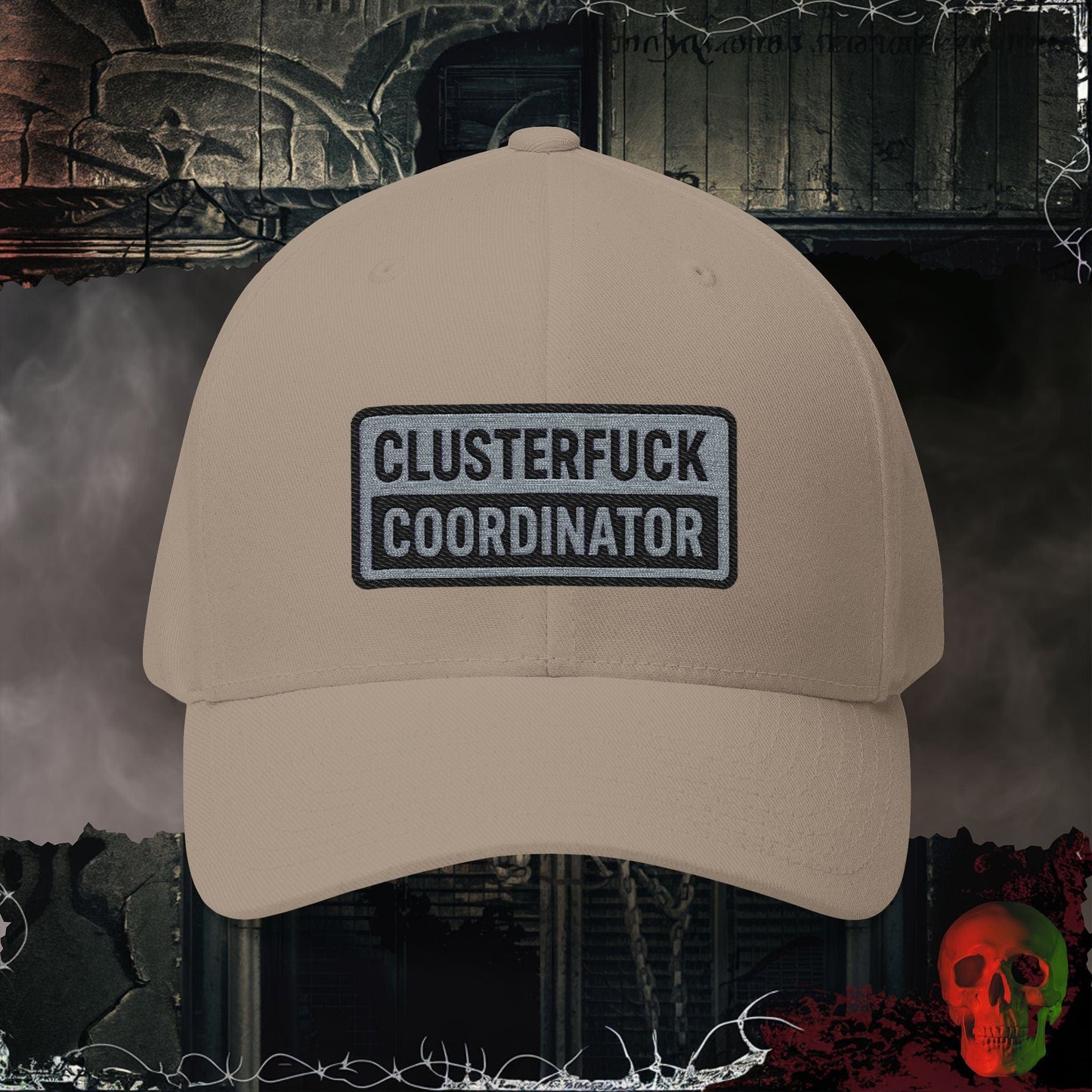 Hats Khaki / S/M Clusterf@ck Coordinator Closed Back Embroidered Hat