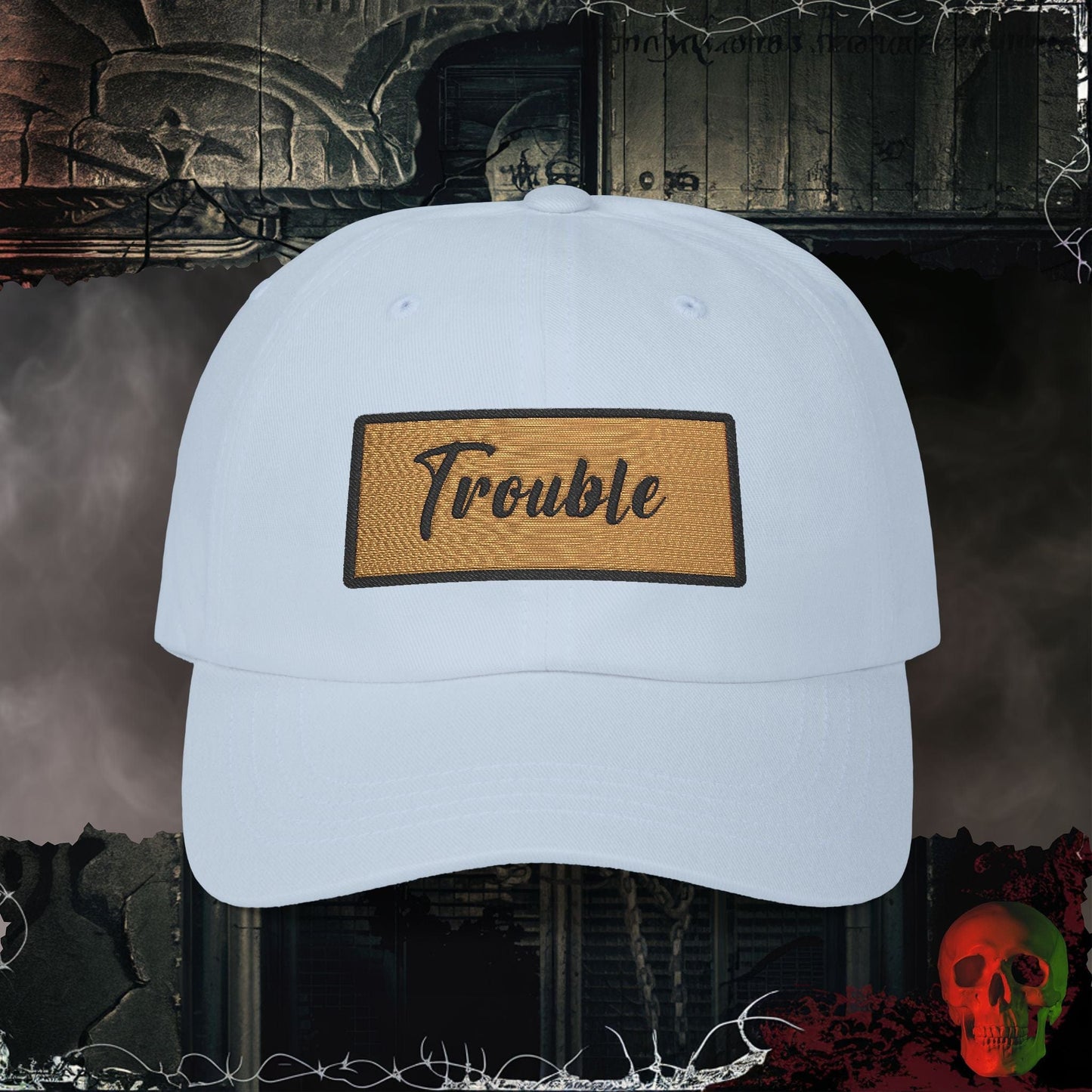 Hats Light Blue / One size Trouble Embroidered Hat