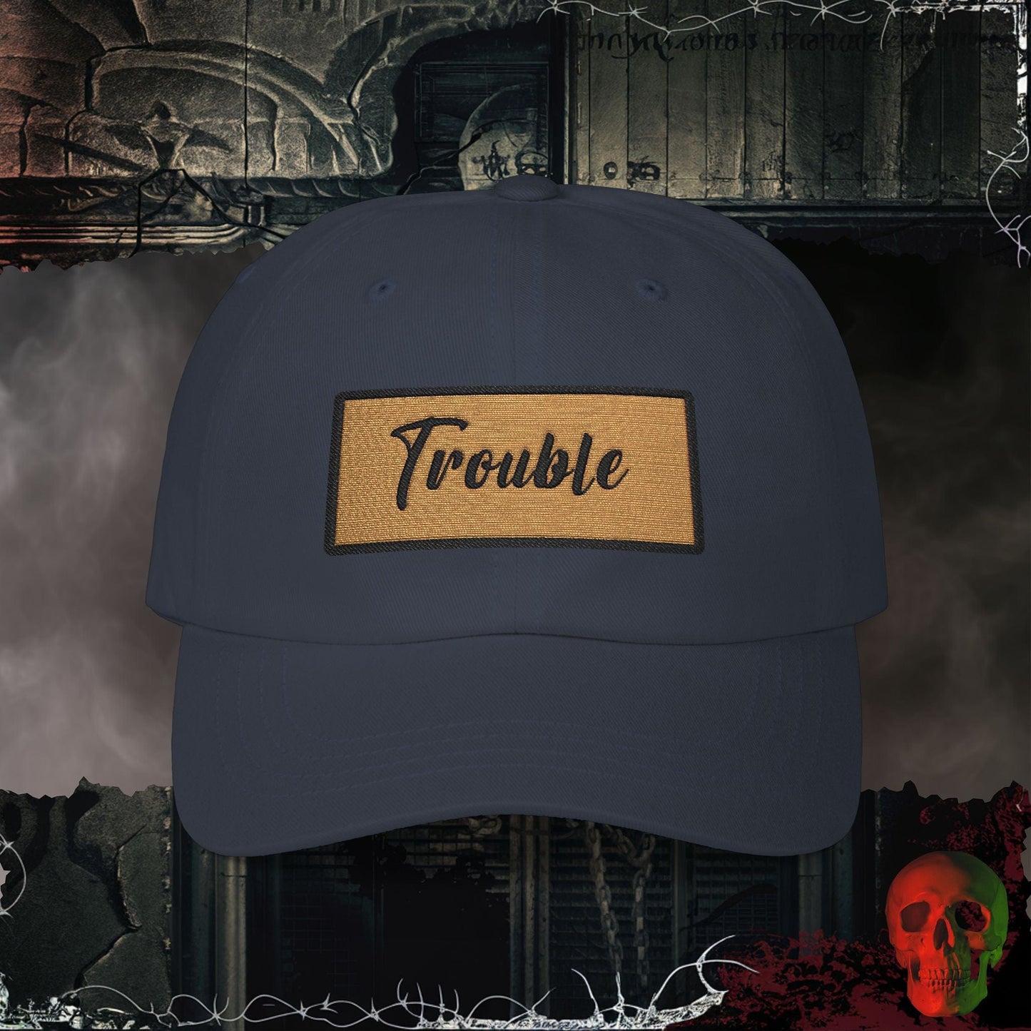 Hats Navy / One size Trouble Embroidered Hat