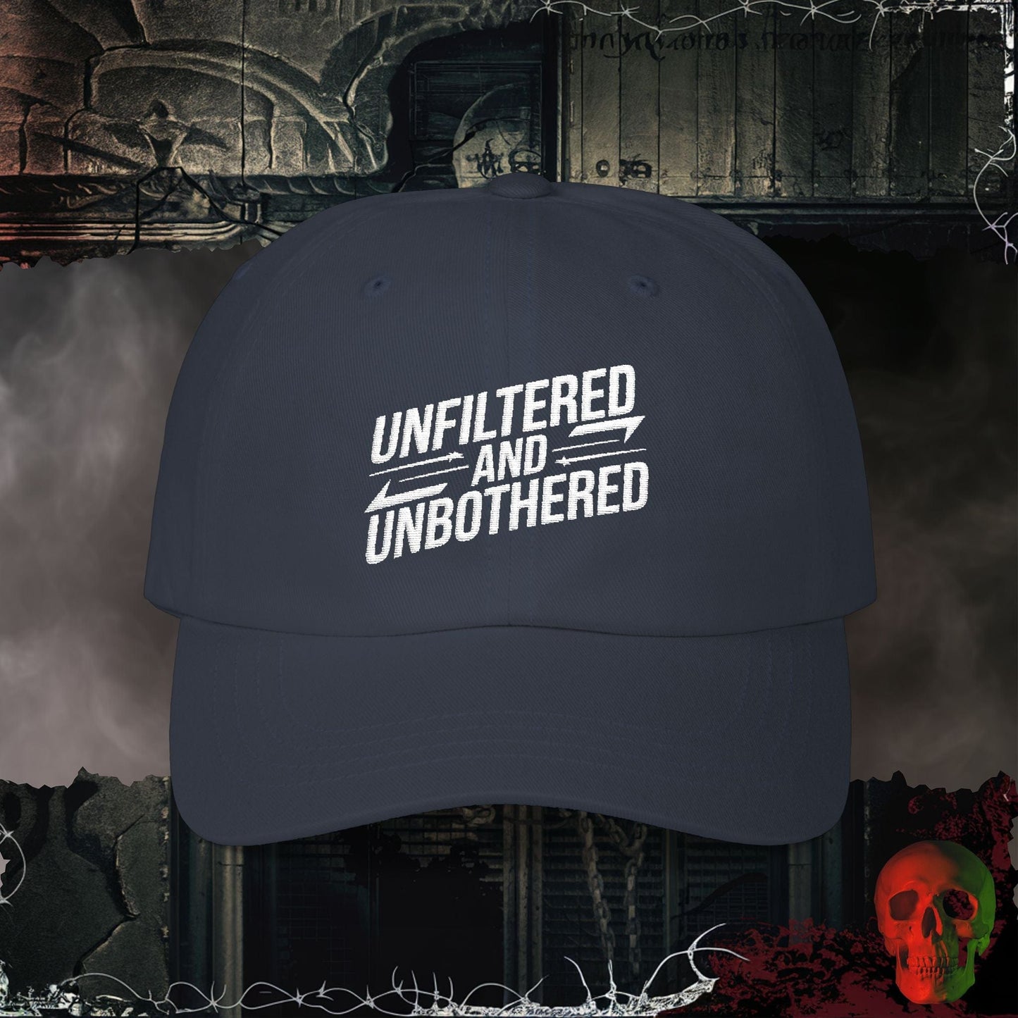 Hats Navy / One size Unfiltered, Unbothered Embroidered Hat