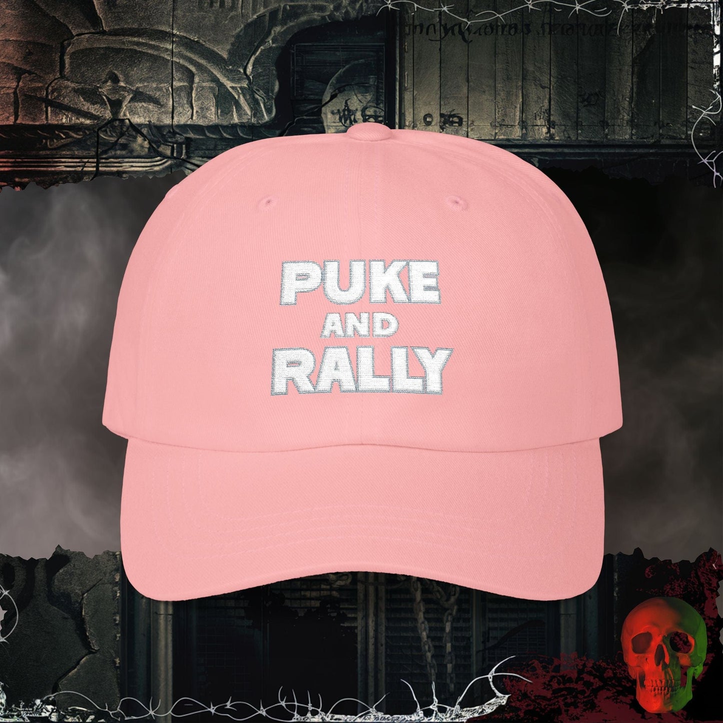Hats Pink / One size Puke and Rally Embroidered Hat