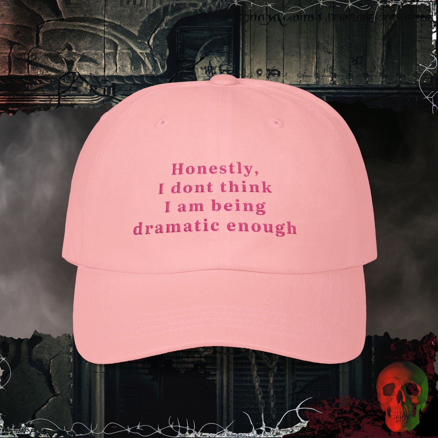 Hats Pink / One size So Much Drama Embroidered Hat