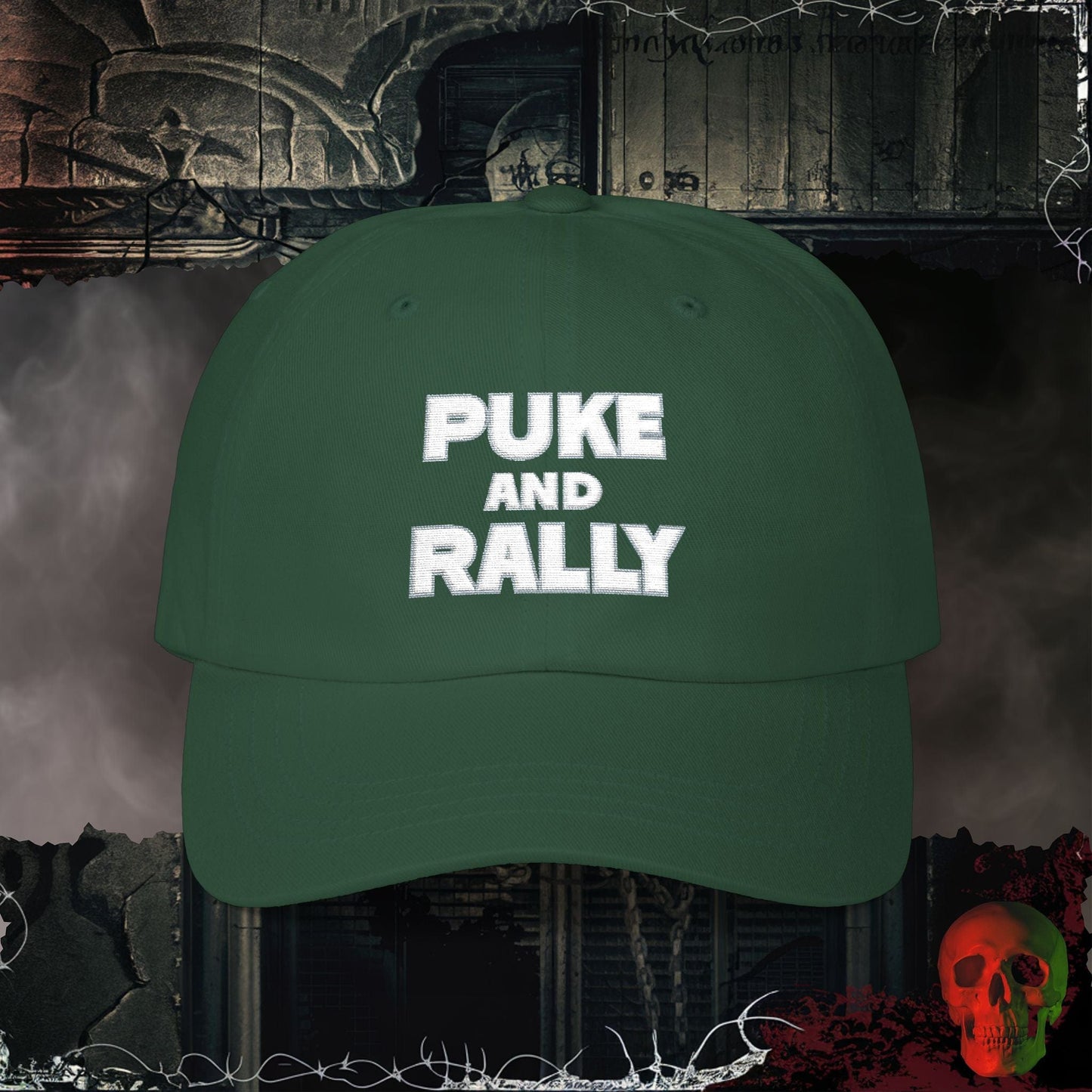 Hats Spruce / One size Puke and Rally Embroidered Hat