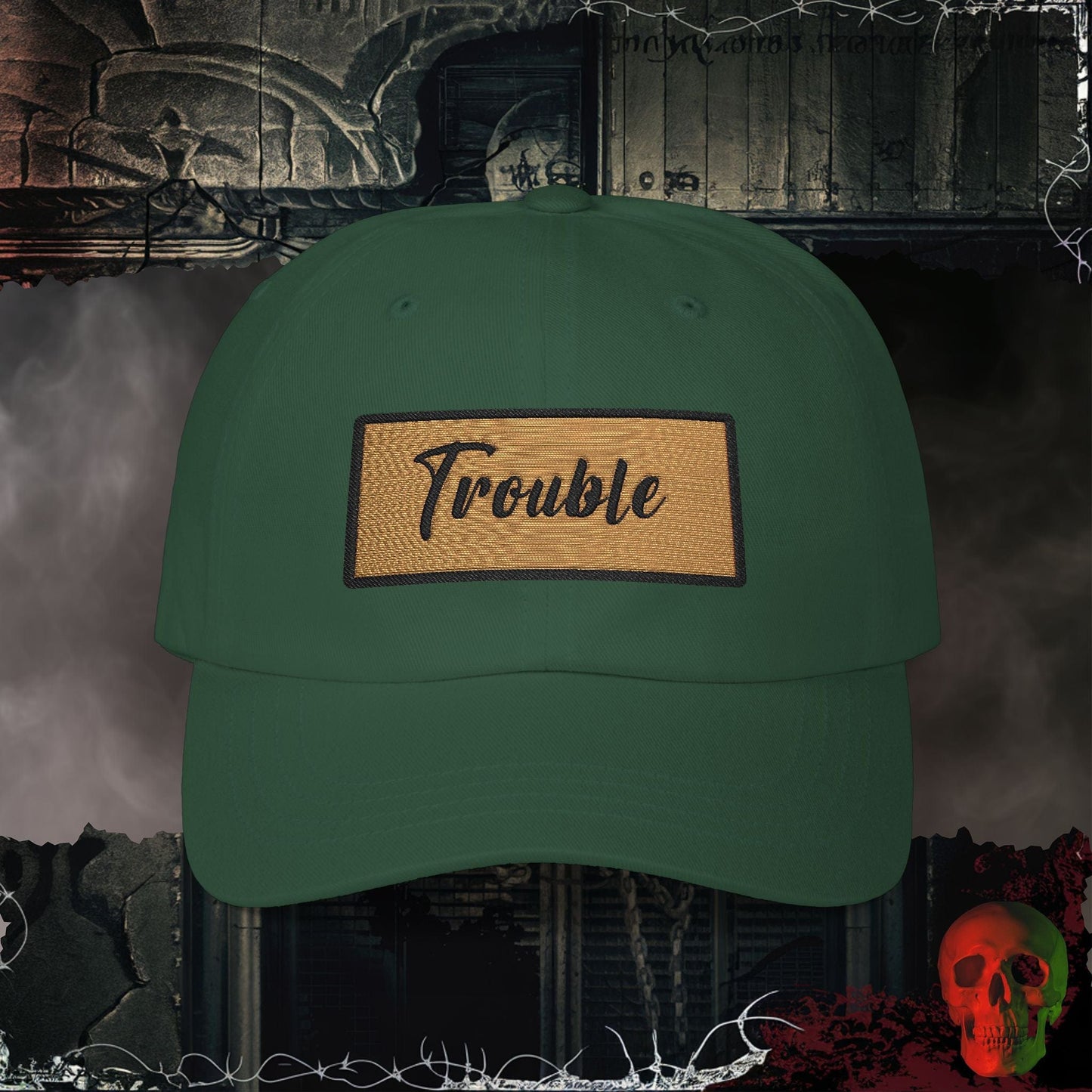 Hats Spruce / One size Trouble Embroidered Hat