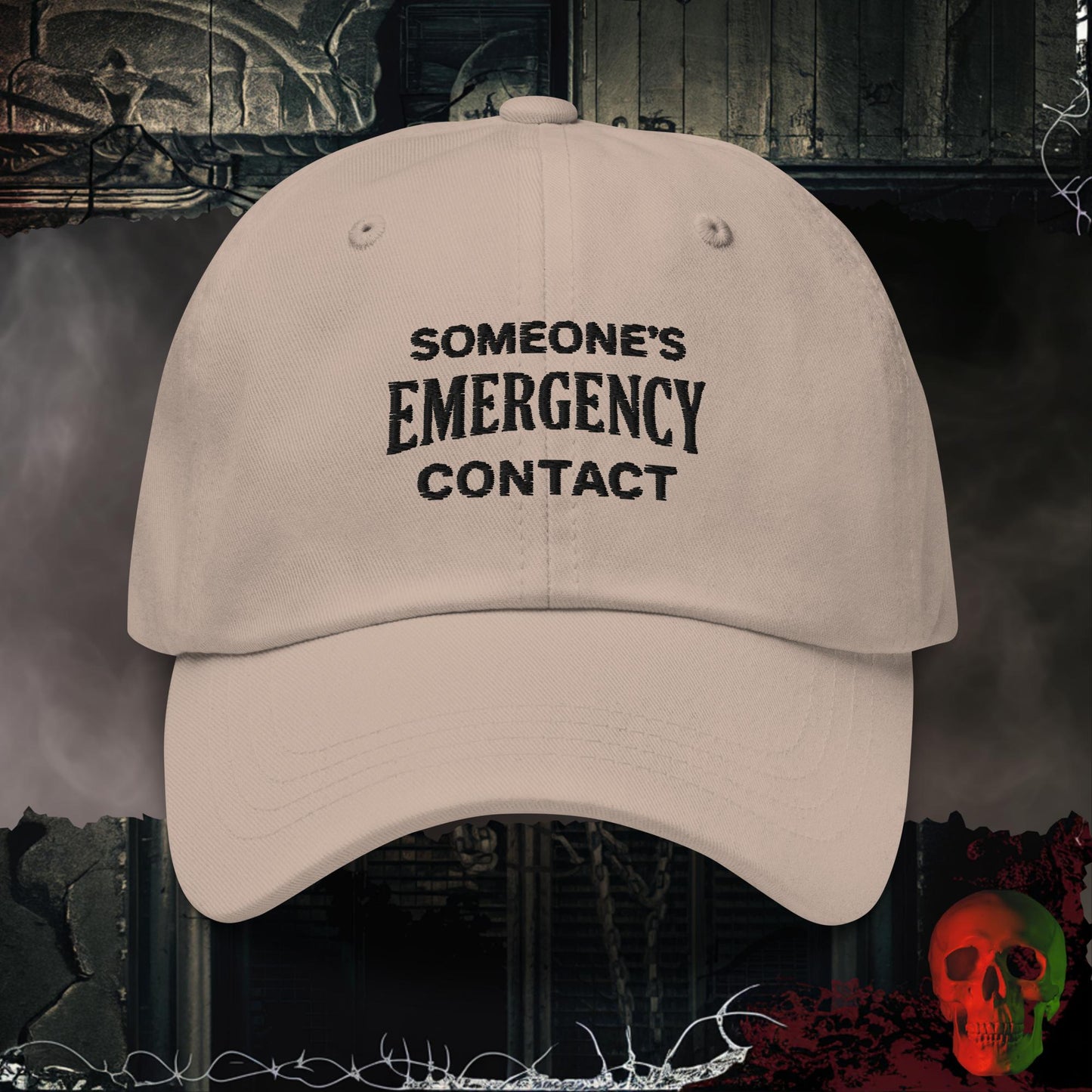 Hats Stone Emergency Contact Embroidered Hat