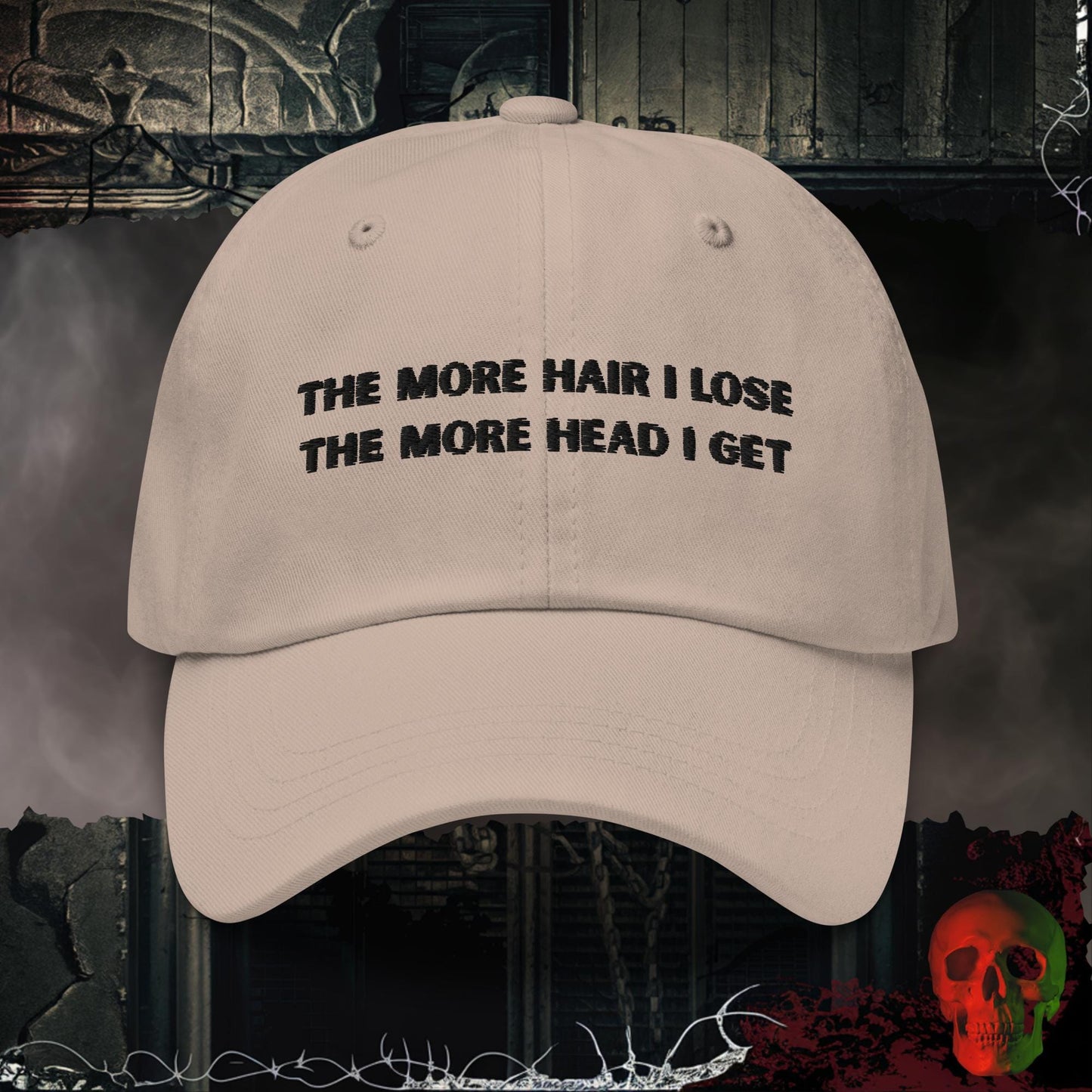 Hats Stone Less Hair, More Head Embroidered Hat