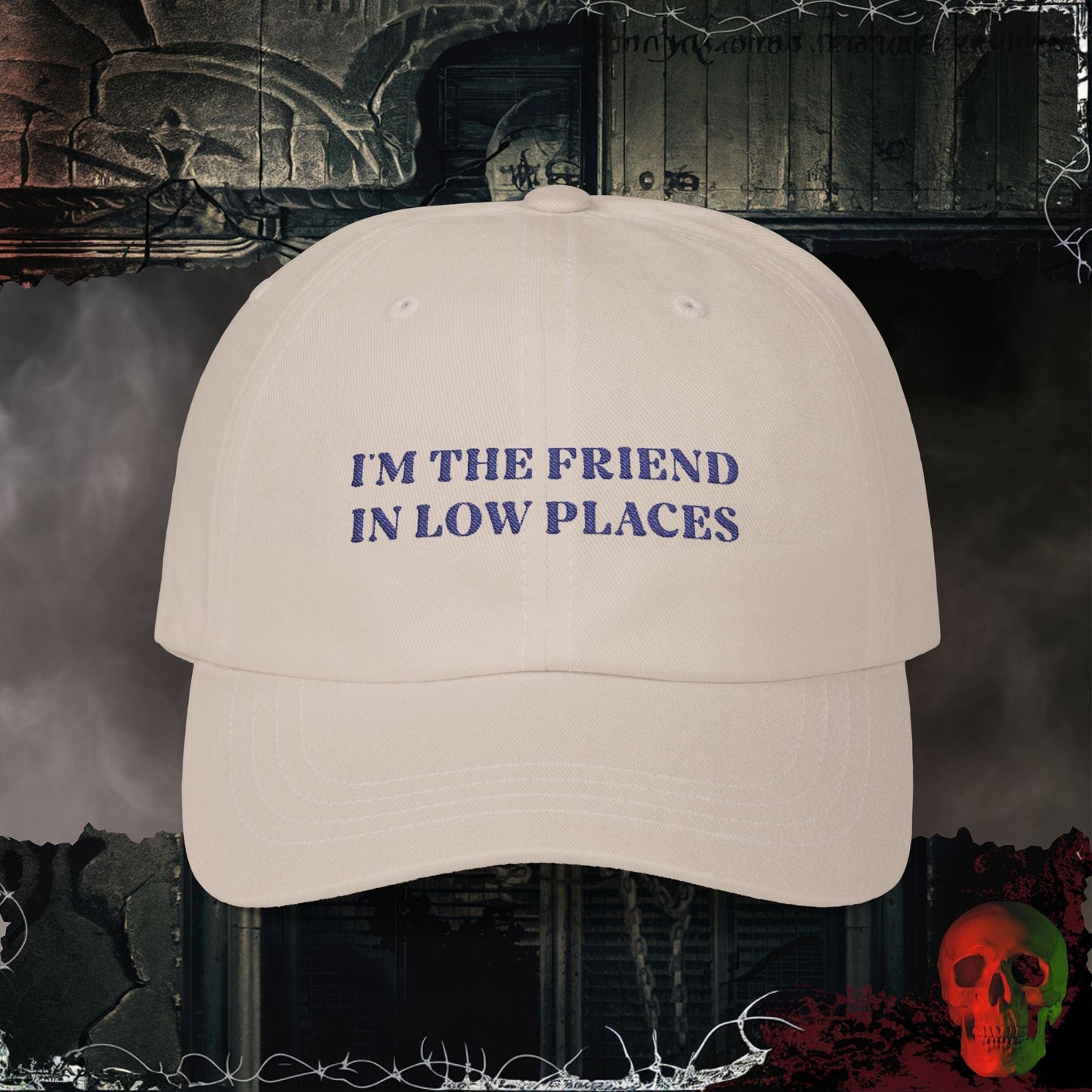 Hats Stone / One size Friend in Low Places Embroidered Hat