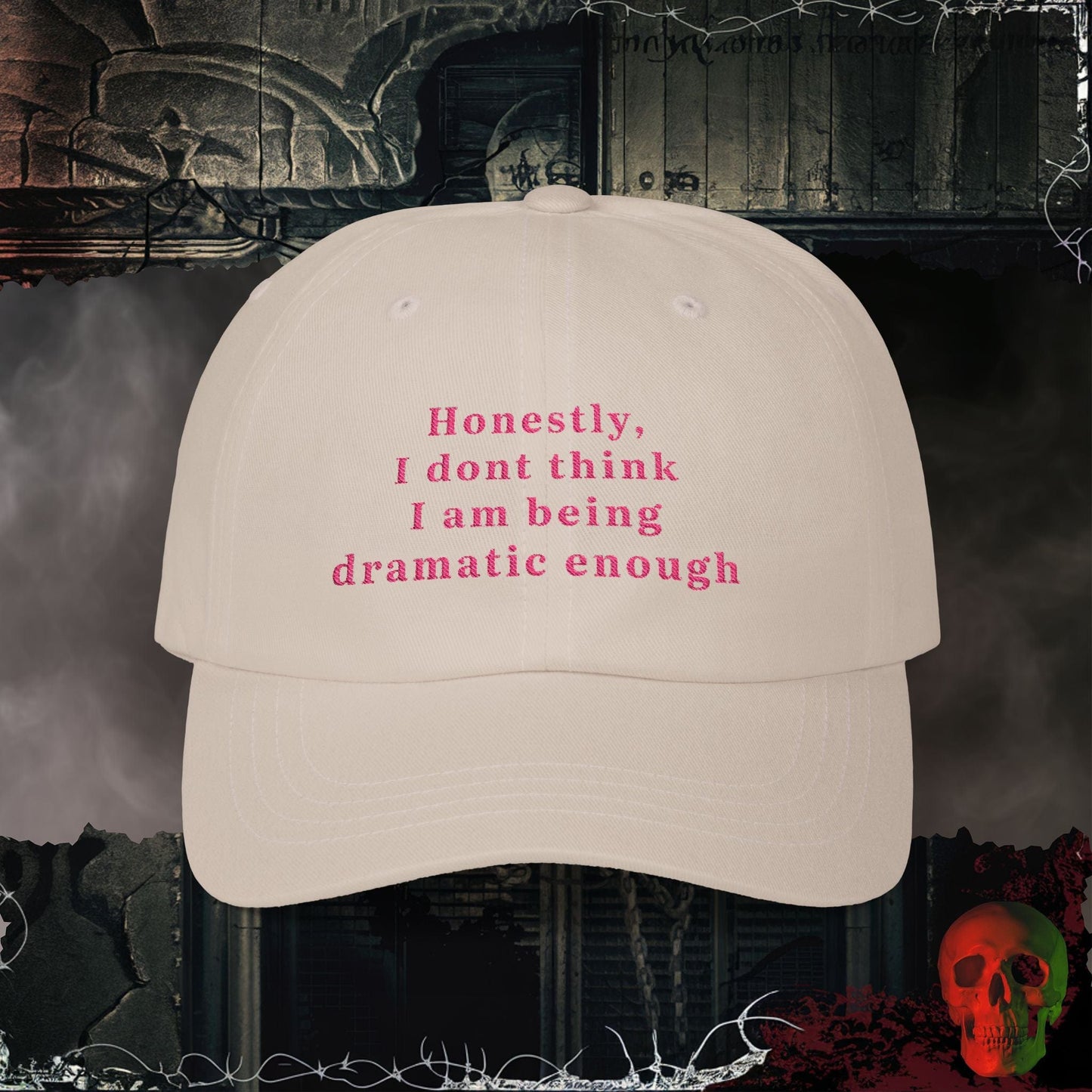 Hats Stone / One size So Much Drama Embroidered Hat