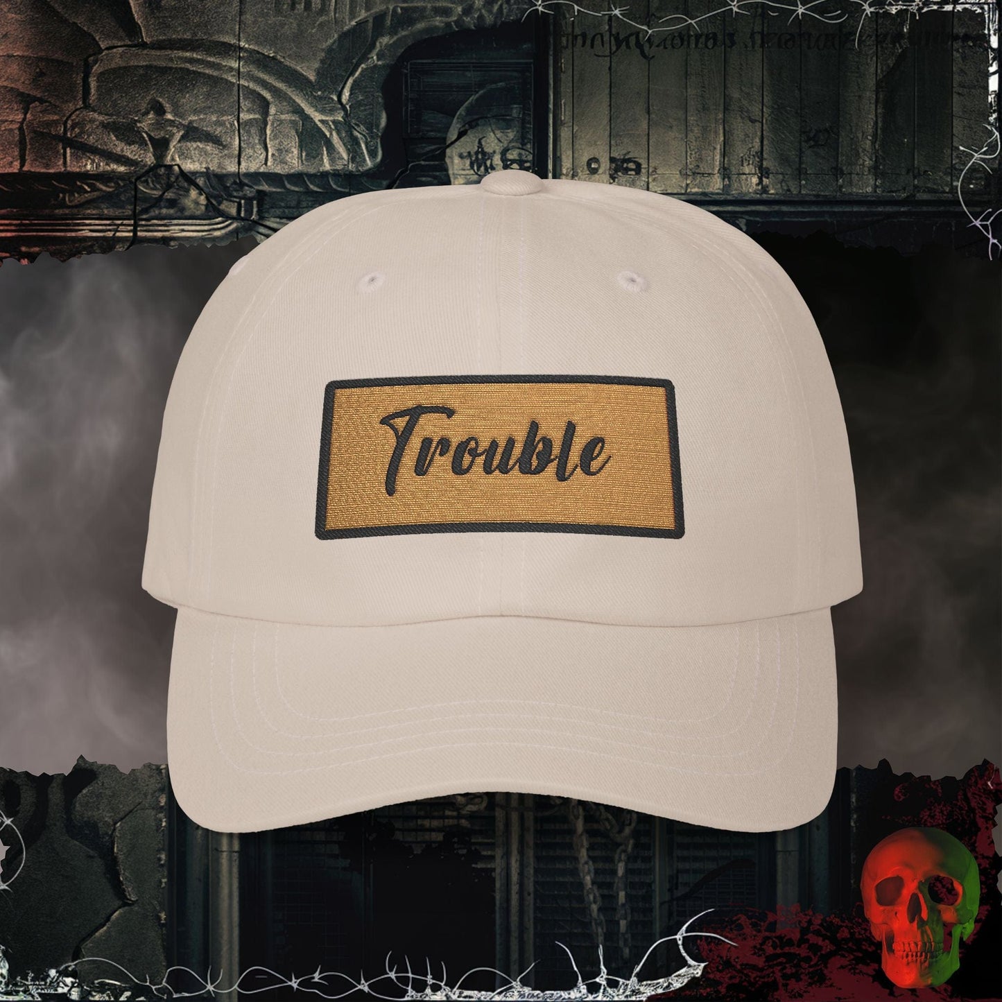 Hats Stone / One size Trouble Embroidered Hat