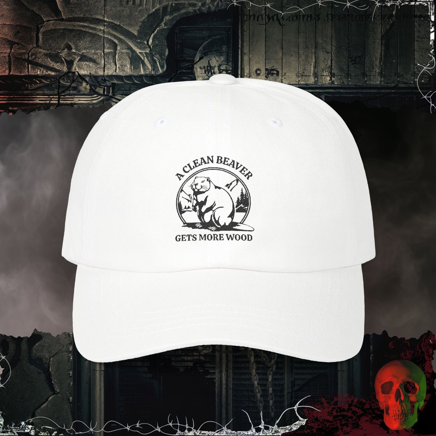 Hats White / One size A Clean Beaver Gets More Wood Embroidered Hat
