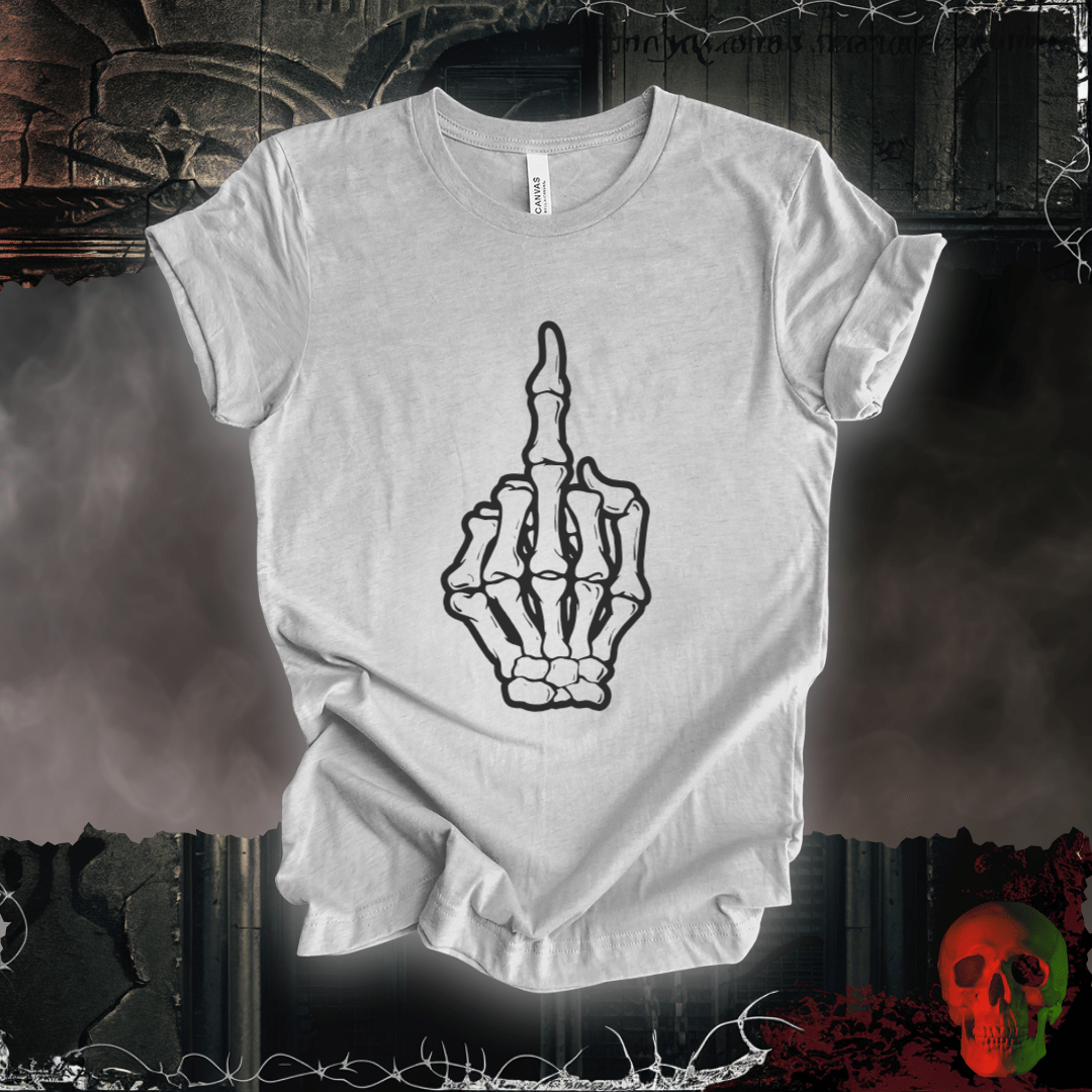 T-Shirt Athletic Heather / S Fleshless and fearless, flipping the world off T-Shirt