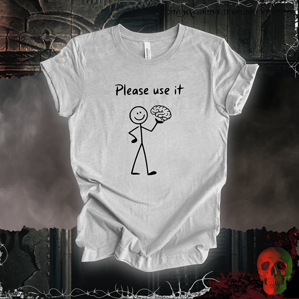 T-Shirt Athletic Heather / S Please Use It T-Shirt | Funny Stick Figure Humor Tee