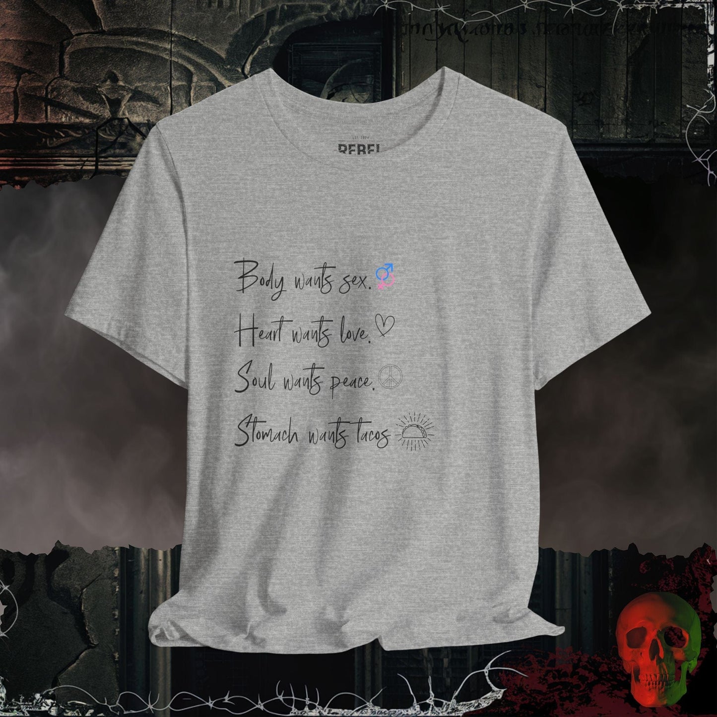 T-Shirt Athletic Heather / S What The Stomach Wants Tee