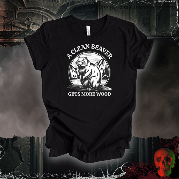 T-Shirt Black Heather / S A Clean Beaver Gets More Wood Tee