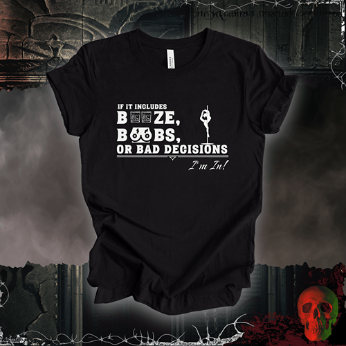 T-Shirt Black Heather / S Booze, Boobs, & Bad Decisions T-Shirt