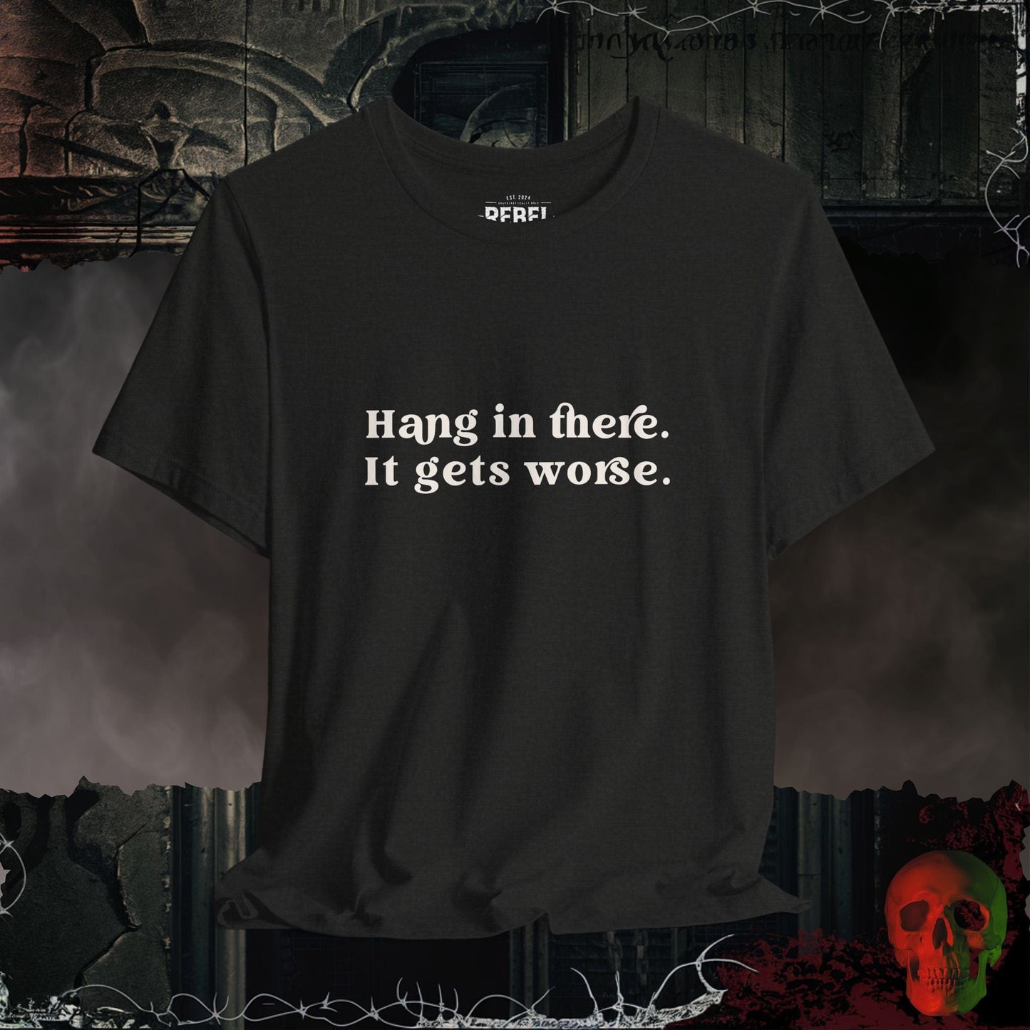 T-Shirt Black Heather / S Hang in There Tee
