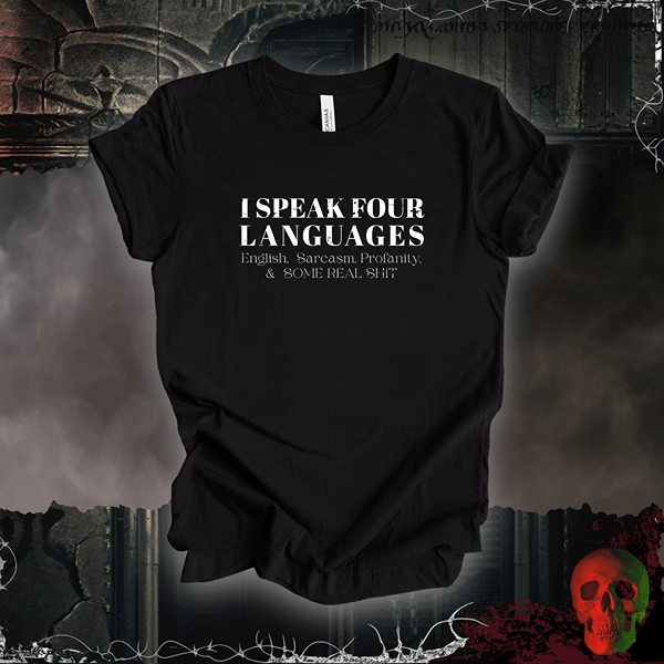 T-Shirt Black Heather / S I Speak Four Languages Tee