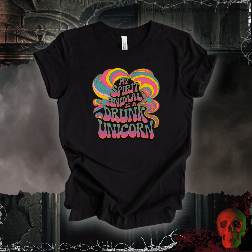 T-Shirt Black Heather / S My Spirit Animal is a Drunk Unicorn T-Shirt