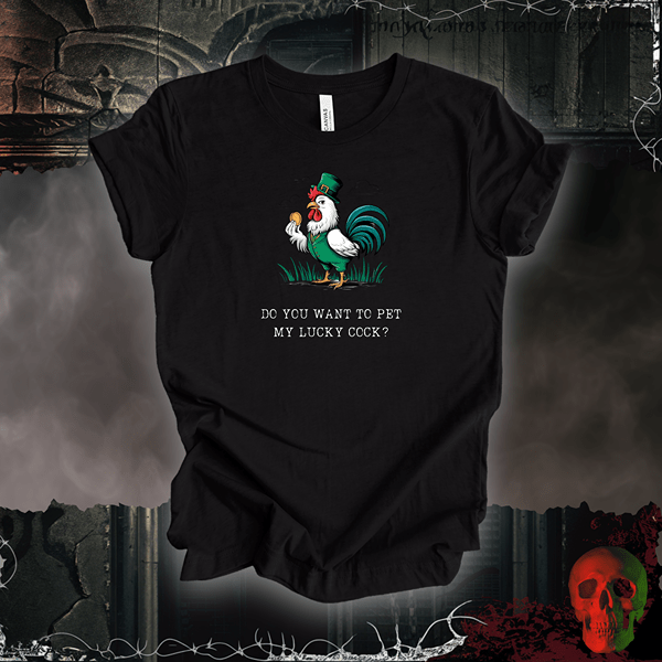 T-Shirt Black Heather / S Pet My Lucky Cock T-Shirt | Bold & Hilarious St. Patrick's Day Tee