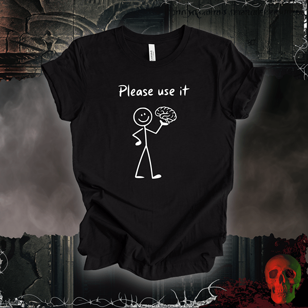T-Shirt Black Heather / S Please Use It T-Shirt | Funny Stick Figure Humor Tee