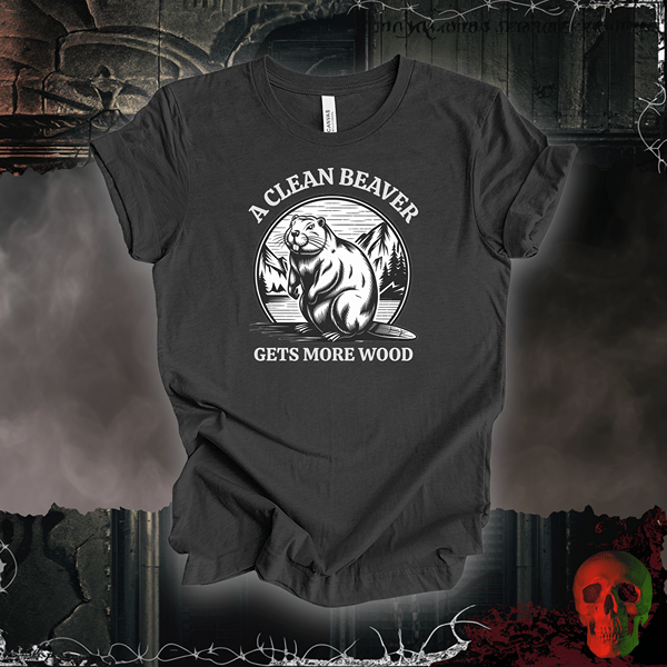 T-Shirt Dark Grey Heather / S A Clean Beaver Gets More Wood Tee