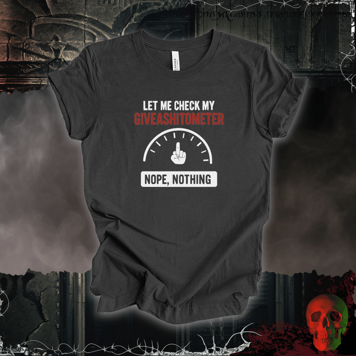 T-Shirt Dark Grey Heather / S Giveashitometer Tee
