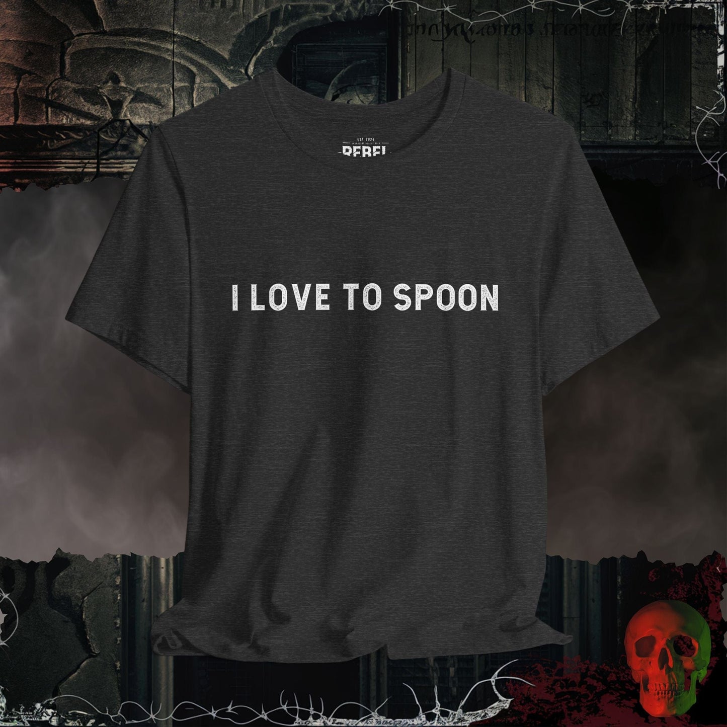 T-Shirt Dark Grey Heather / S I Love to Spoon T-Shirt