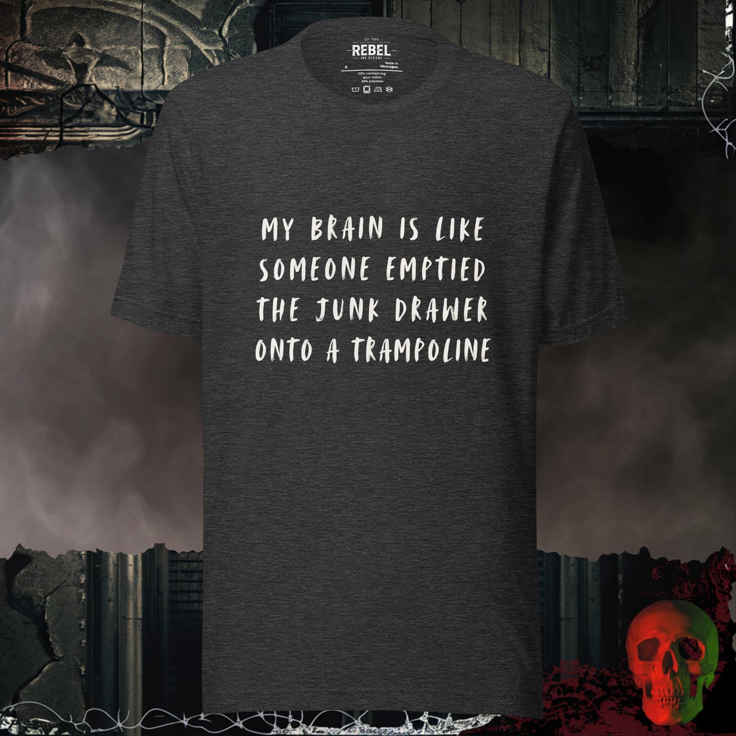 T-Shirt Dark Grey Heather / S Junk Drawer Brain Tee