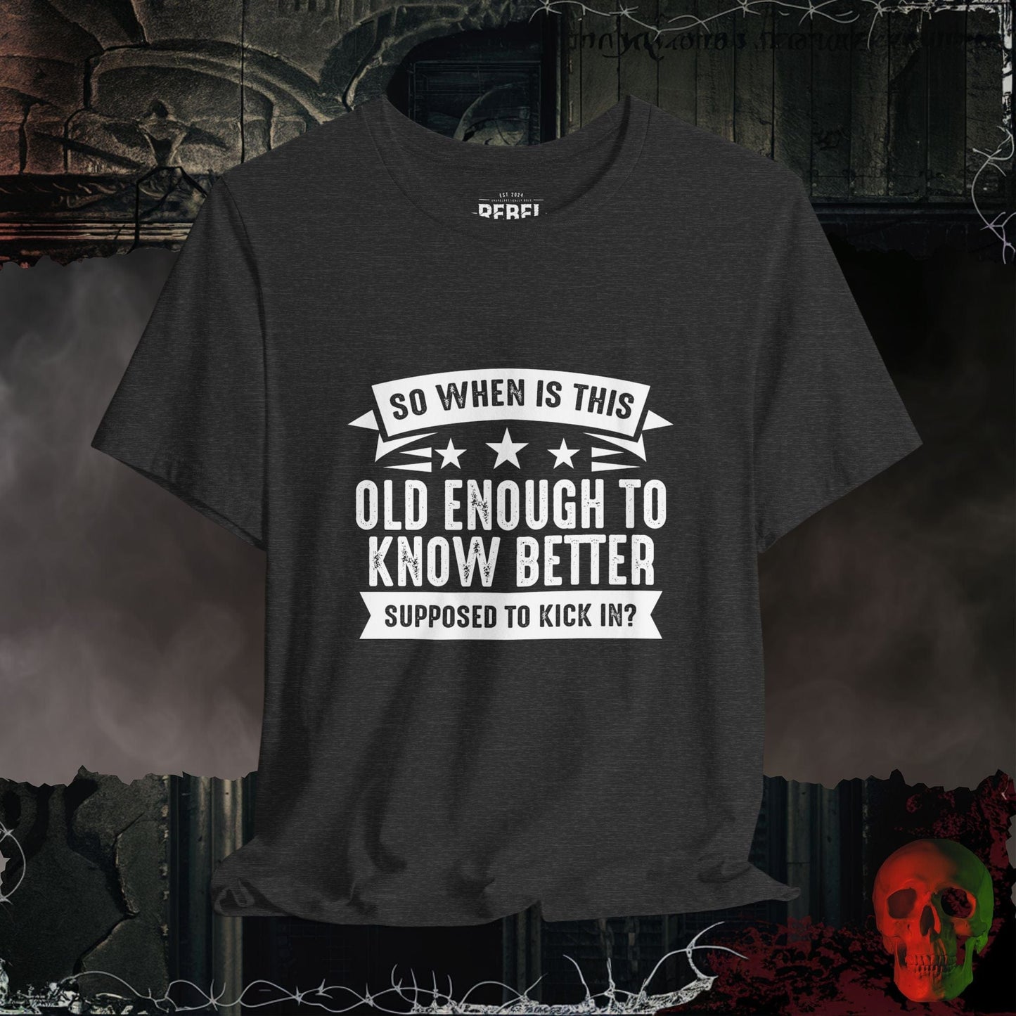 T-Shirt Dark Grey Heather / S Old Enough To Know Better T-Shirt