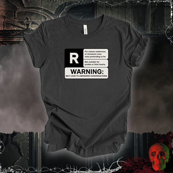 T-Shirt Dark Grey Heather / S R-Rated Humor Tee: Awkward Conversations Ahead