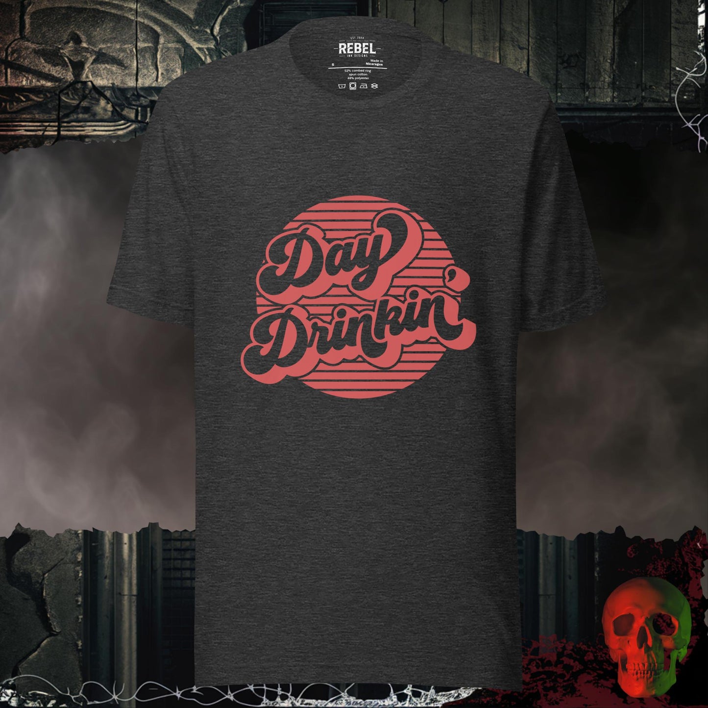 T-Shirt Dark Grey Heather / S Retro Day Drinking T-Shirt