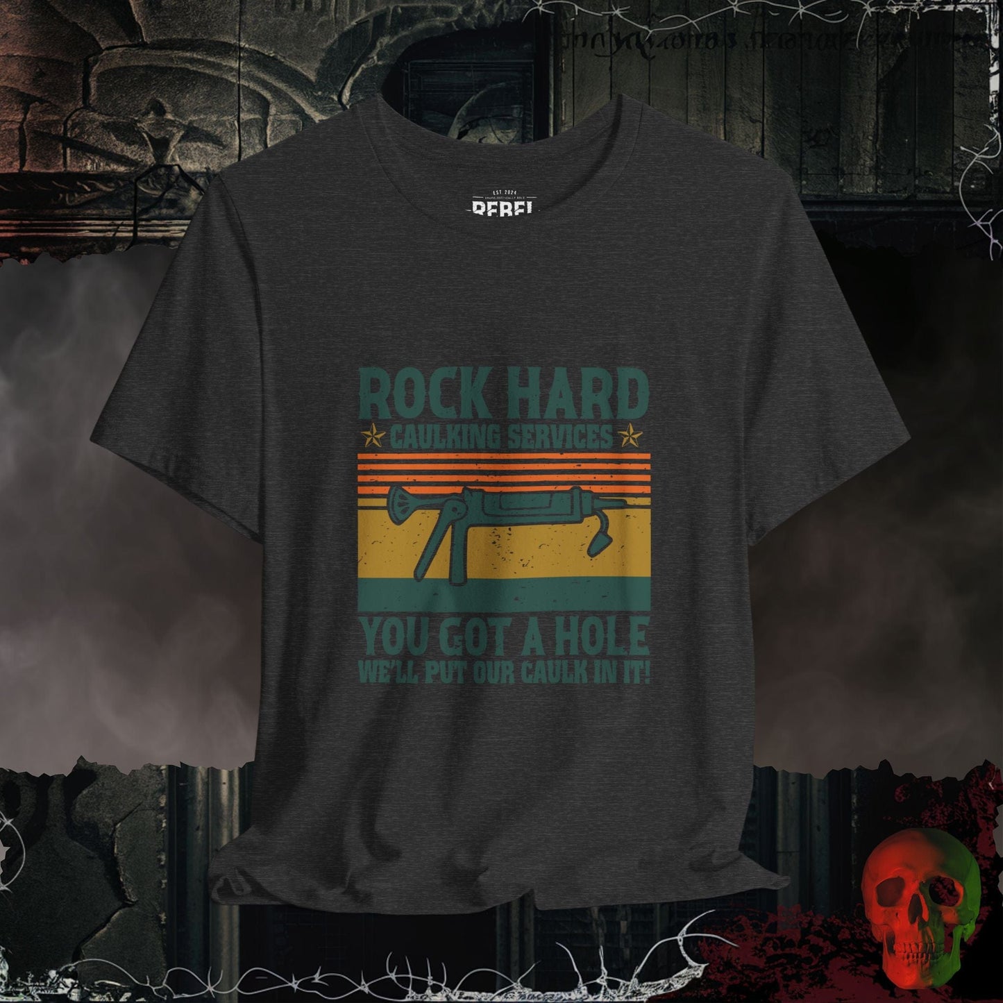 T-Shirt Dark Grey Heather / S Rock Hard Caulking Tee