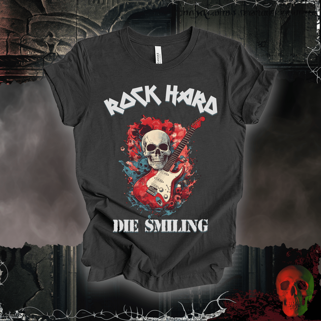 T-Shirt Dark Grey Heather / S Rock Hard / Die Smiling T-Shirt