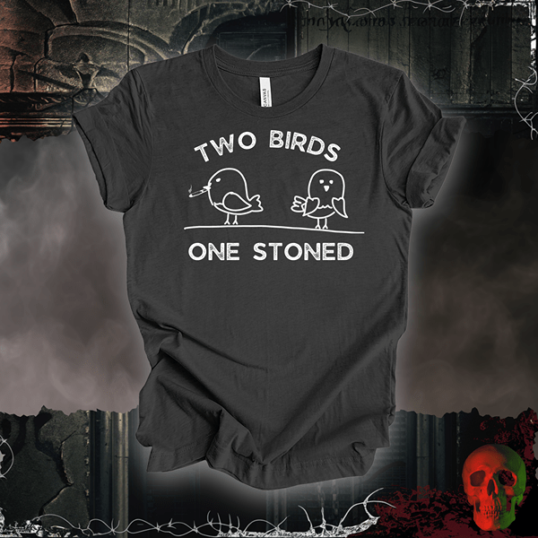 T-Shirt Dark Grey Heather / S Two Birds One Stoned Tee