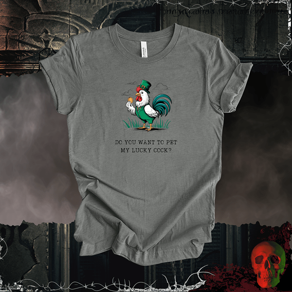 T-Shirt Deep Heather / S Pet My Lucky Cock T-Shirt | Bold & Hilarious St. Patrick's Day Tee