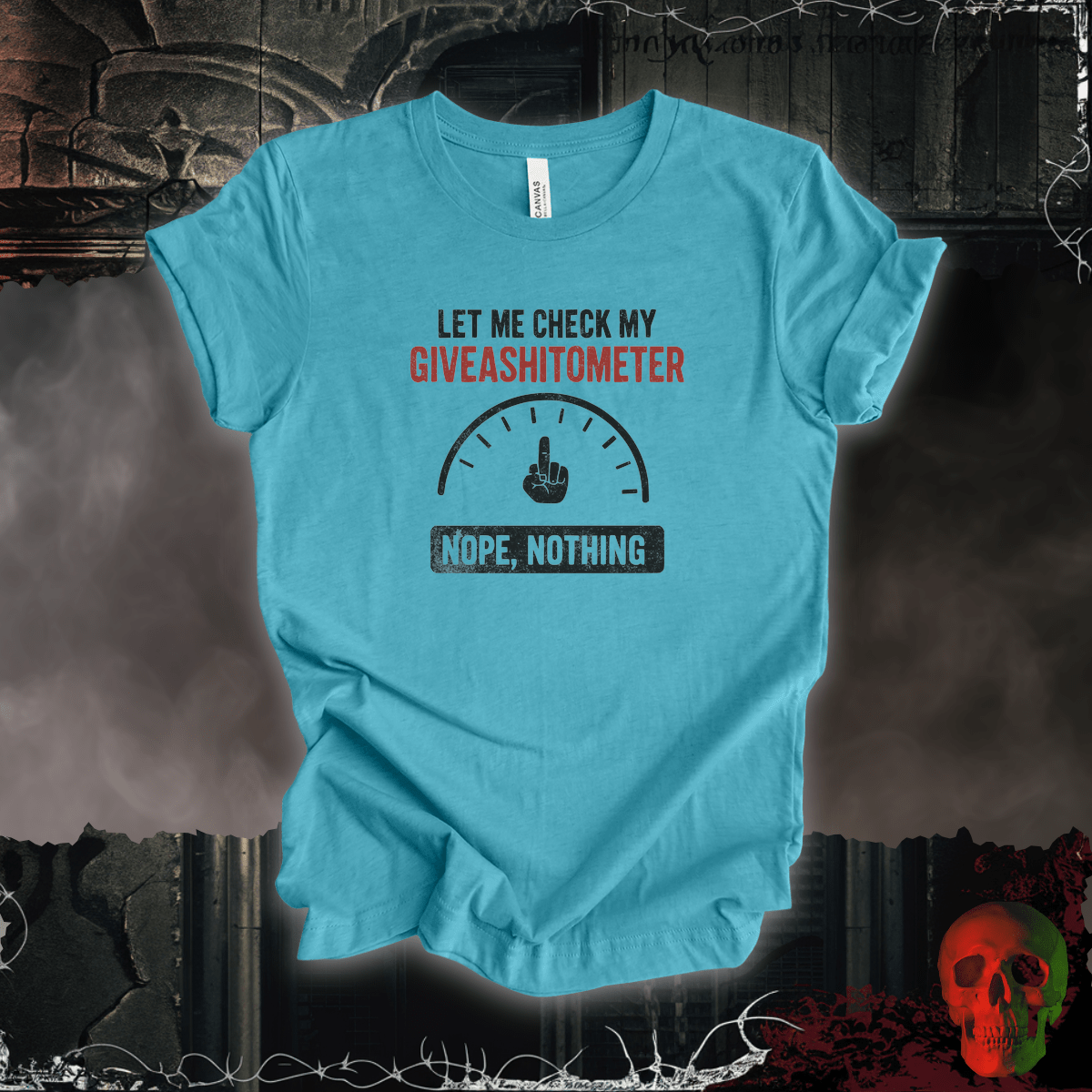 T-Shirt Heather Aqua / S Giveashitometer Tee
