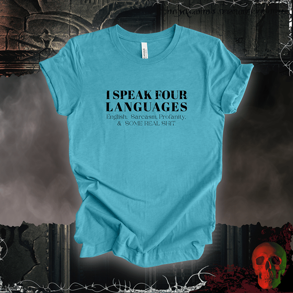 T-Shirt Heather Aqua / S I Speak Four Languages Tee