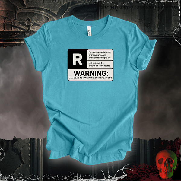 T-Shirt Heather Aqua / S R-Rated Humor Tee: Awkward Conversations Ahead