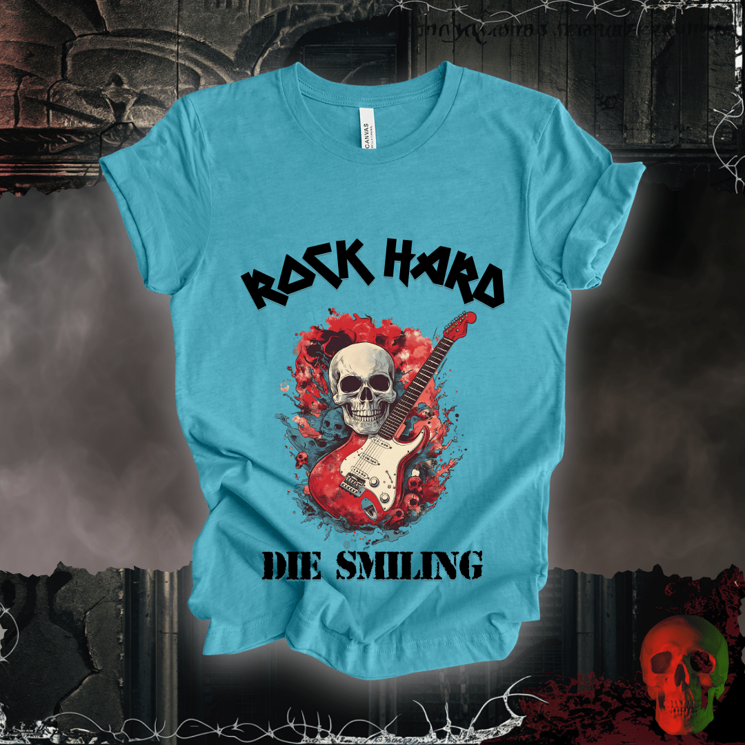 T-Shirt Heather Aqua / S Rock Hard / Die Smiling T-Shirt