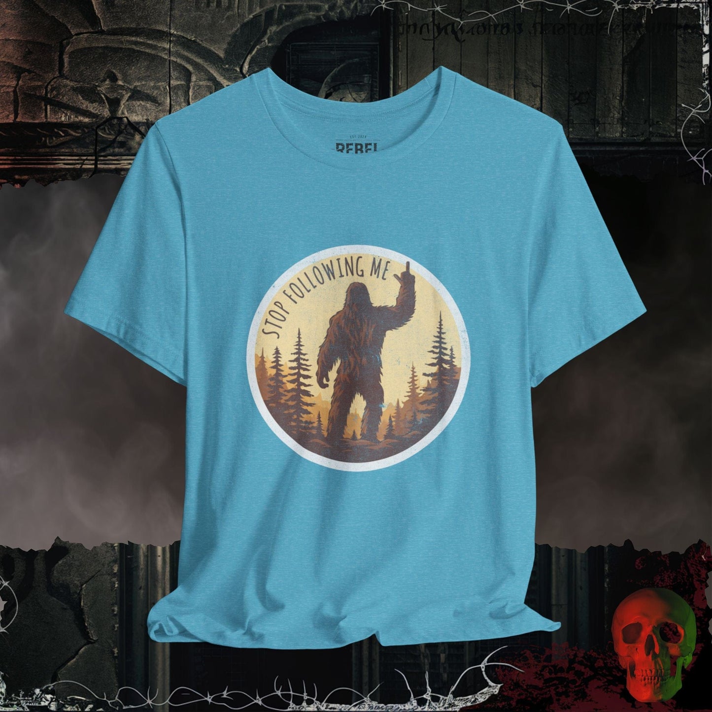 T-Shirt Heather Aqua / S Stop Following Me – Bigfoot Tee