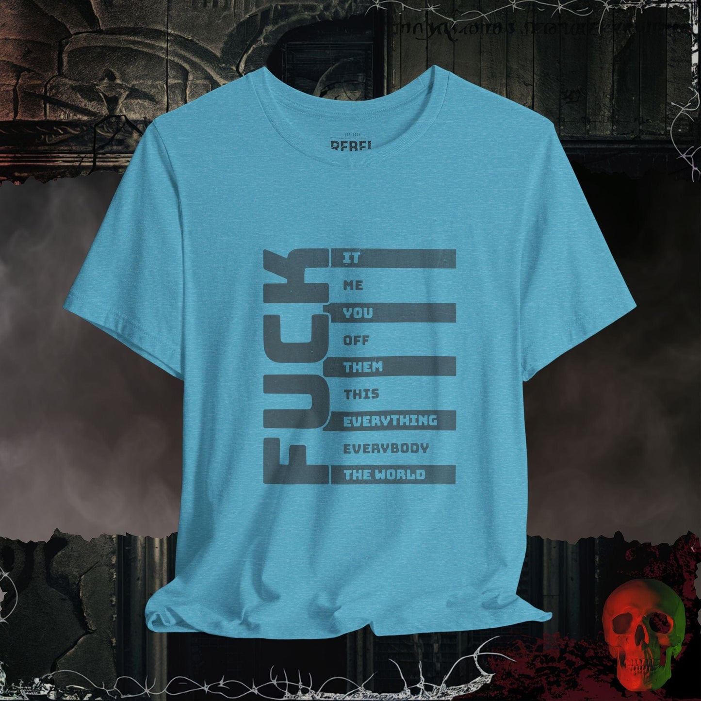 T-Shirt Heather Aqua / S The Many F@cks Tee